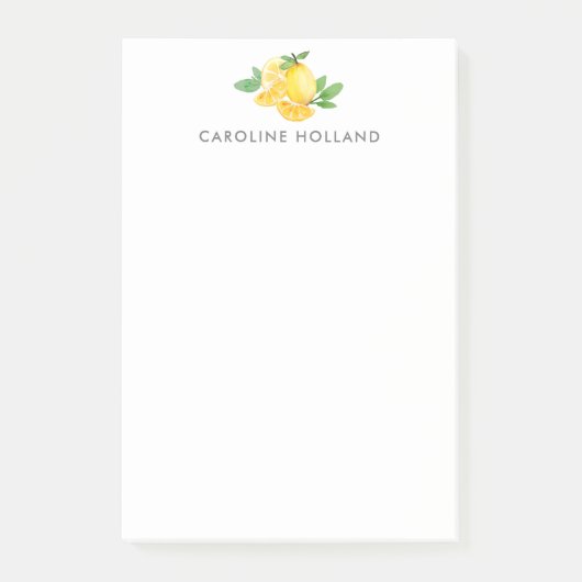 Waterverf Lemon Fruit Personalized Stationery Post-it® Notes (Voorkant)