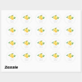 Waterverf Lemon Fruit Personalized Stationery Ronde Sticker (Vel)