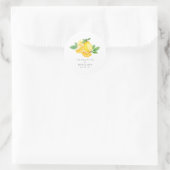 Waterverf Lemon Fruit Personalized Stationery Ronde Sticker (Tas)
