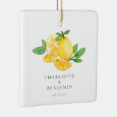 Waterverf Lemon Fruit Personalized Wedding Keramisch Ornament (Rechts)