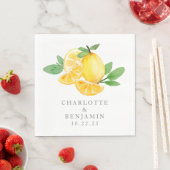 Waterverf Lemon Fruit Personalized Wedding Servet (Insitu)