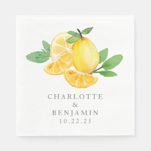Waterverf Lemon Fruit Personalized Wedding Servet