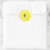 Waterverf Lemon Fruit Slice met Lemon Leaf Ronde Sticker (Tas)