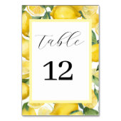 Waterverf Lemon Garden Trouwtafel Kaart (Voorkant)