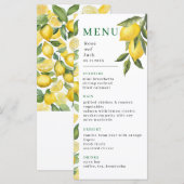 Waterverf Lemon Garden Wedding Menu (Voorkant / Achterkant)