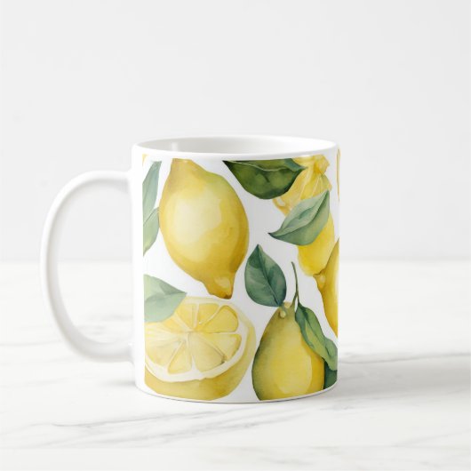 Waterverf Lemon Garden White Koffiemok (Links)