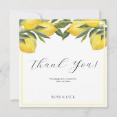 Waterverf Lemon Garden White Wedding Bedankkaart (Voorkant)