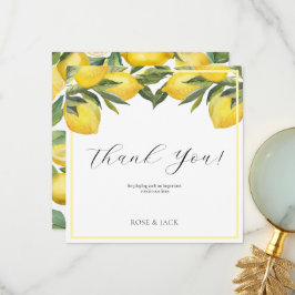 Waterverf Lemon Garden White Wedding Bedankkaart