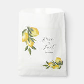 Waterverf Lemon Garden White Wedding Bedankzakje (Voorkant)