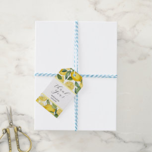 Waterverf Lemon Garden White Wedding Cadeaulabel