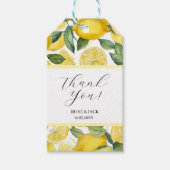 Waterverf Lemon Garden White Wedding Cadeaulabel (Voorkant)