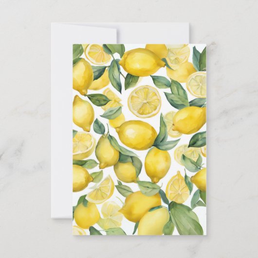 Waterverf Lemon Garden White Wedding Kaart (Achterkant)