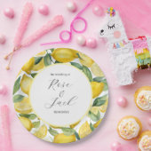 Waterverf Lemon Garden White Wedding Papieren Bordje (Feest)