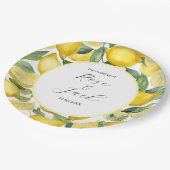 Waterverf Lemon Garden White Wedding Papieren Bordje (Gekanteld)