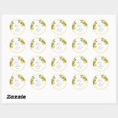 Waterverf Lemon Garden White Wedding Ronde Sticker (Vel)