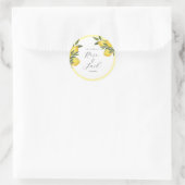Waterverf Lemon Garden White Wedding Ronde Sticker (Tas)
