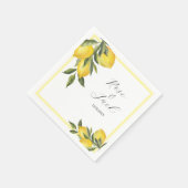 Waterverf Lemon Garden White Wedding Servet (Hoek)