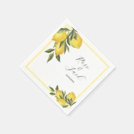 Waterverf Lemon Garden White Wedding Servet