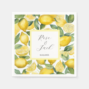 Waterverf Lemon Garden White Wedding Servet