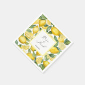 Waterverf Lemon Garden White Wedding Servet (Hoek)