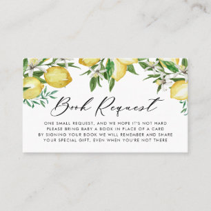 Waterverf Lemon Garland Book Request Kaart Visitekaartje