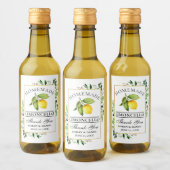 Waterverf Lemon Gold Limoncello Small Label Wijn Etiket (Flessen)