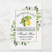 Waterverf Lemon Gold Limoncello Small Label Wijn Etiket (Enkel label)