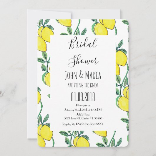 Waterverf Lemon Green Bunch Vrijgezellenfeest Kaart (Voorkant)