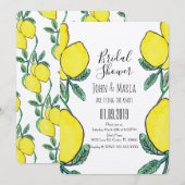 Waterverf Lemon Green Hand Drawn Vrijgezellenfeest Kaart (Voorkant / Achterkant)