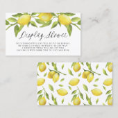 Waterverf Lemon Greenery Display Shower Kaart Visitekaartje (Voorkant / Achterkant)