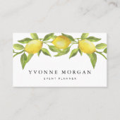 Waterverf Lemon Greenery Garland Rustic Visitekaartje (Voorkant)