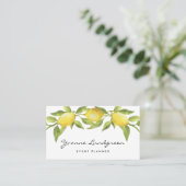Waterverf Lemon Greenery Garland Script Visitekaartje (Staand voorkant)