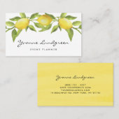 Waterverf Lemon Greenery Garland Script Visitekaartje (Voorkant / Achterkant)