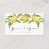 Waterverf Lemon Greenery Garland Script Visitekaartje (Voorkant)