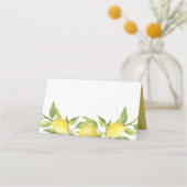 Waterverf Lemon Greenery Garland Wedding Plaatskaartje (Voorkant)