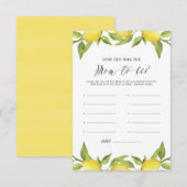 Waterverf Lemon Greenery Hoe oud was de moeder? Informatiekaartje (Voorkant / Achterkant)