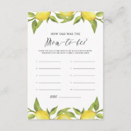 Waterverf Lemon Greenery Hoe oud was de moeder? Informatiekaartje