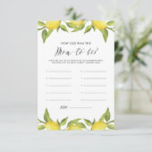 Waterverf Lemon Greenery Hoe oud was de moeder? Informatiekaartje (Staand voorkant)