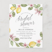 Waterverf Lemon Greenery Modern Vrijgezellenfeest Uitnodiging Briefkaart (Voorkant)