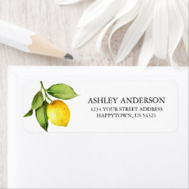 Waterverf Lemon Greenery Return-adres Etiket