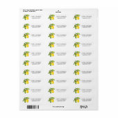 Waterverf Lemon Greenery Return-adres Etiket (Full Sheet)