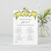 Waterverf Lemon Greenery Wat is er op je telefoon? Informatiekaartje (Staand voorkant)