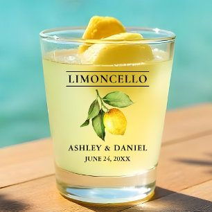 Waterverf Lemon Greenery Wedding Limoncello Shot Glas