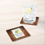 Waterverf Lemon Greenery Wood Limoncello Kartonnen Onderzetters<br><div class="desc">Elegant Waterverf Lemon,  Eucalyptus Botanical Greenery Homemade Limoncello Wedding Dank u Onderzetter - Rustisch landhout</div>