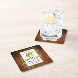 Waterverf Lemon Greenery Wood Limoncello Kartonnen Onderzetters