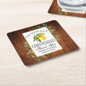 Waterverf Lemon Greenery Wood Limoncello Kartonnen Onderzetters (Schuin)