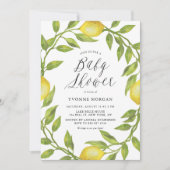 Waterverf Lemon Greenery Wreath Baby shower Kaart (Voorkant)