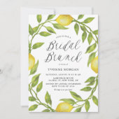 Waterverf Lemon Greenery Wreath Bridal Brunch Kaart (Voorkant)