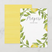 Waterverf Lemon Greenery Wreath Prayers voor Baby