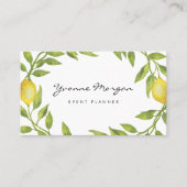 Waterverf Lemon Greenery Wreath Script Visitekaartje (Voorkant)